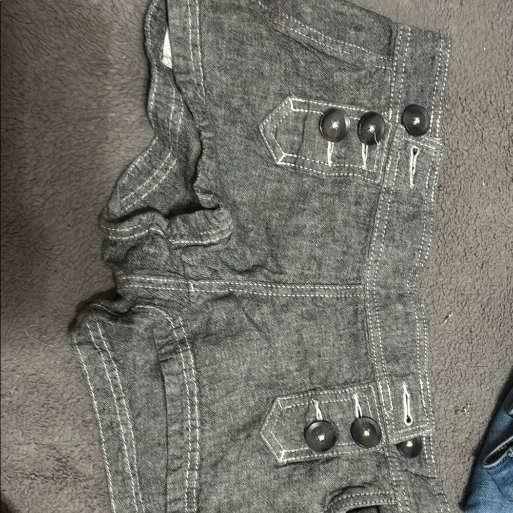 Express Charcoal Buttoned Women's Denim Shorts